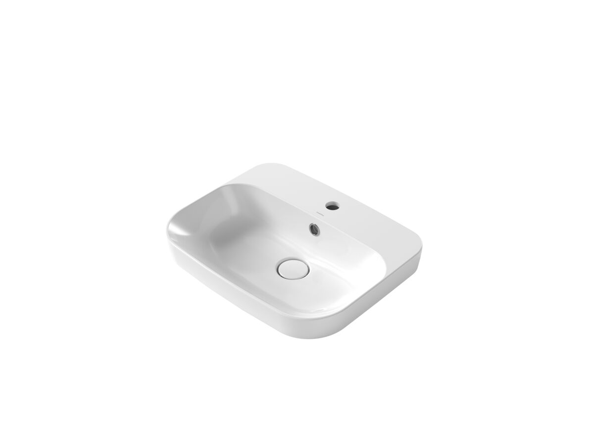 Hero - Caroma Forma II 500mm Inset Tap Landing One Taphole with Overflow Gloss White