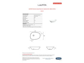 Specification Sheet - LAUFEN Palomba Vessel Basin No Taphole 520 x 380mm White