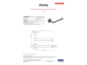 Specification Sheet - Mizu Drift Reversible Toilet Roll Holder Brushed Gunmetal