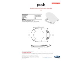 Specification Sheet - Posh Solus Rimless Seat Soft Close Quick Release White