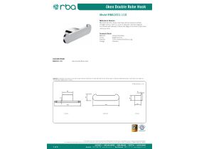 Specification Sheet - Oken Brass Double Robe Hook 103mm Chrome