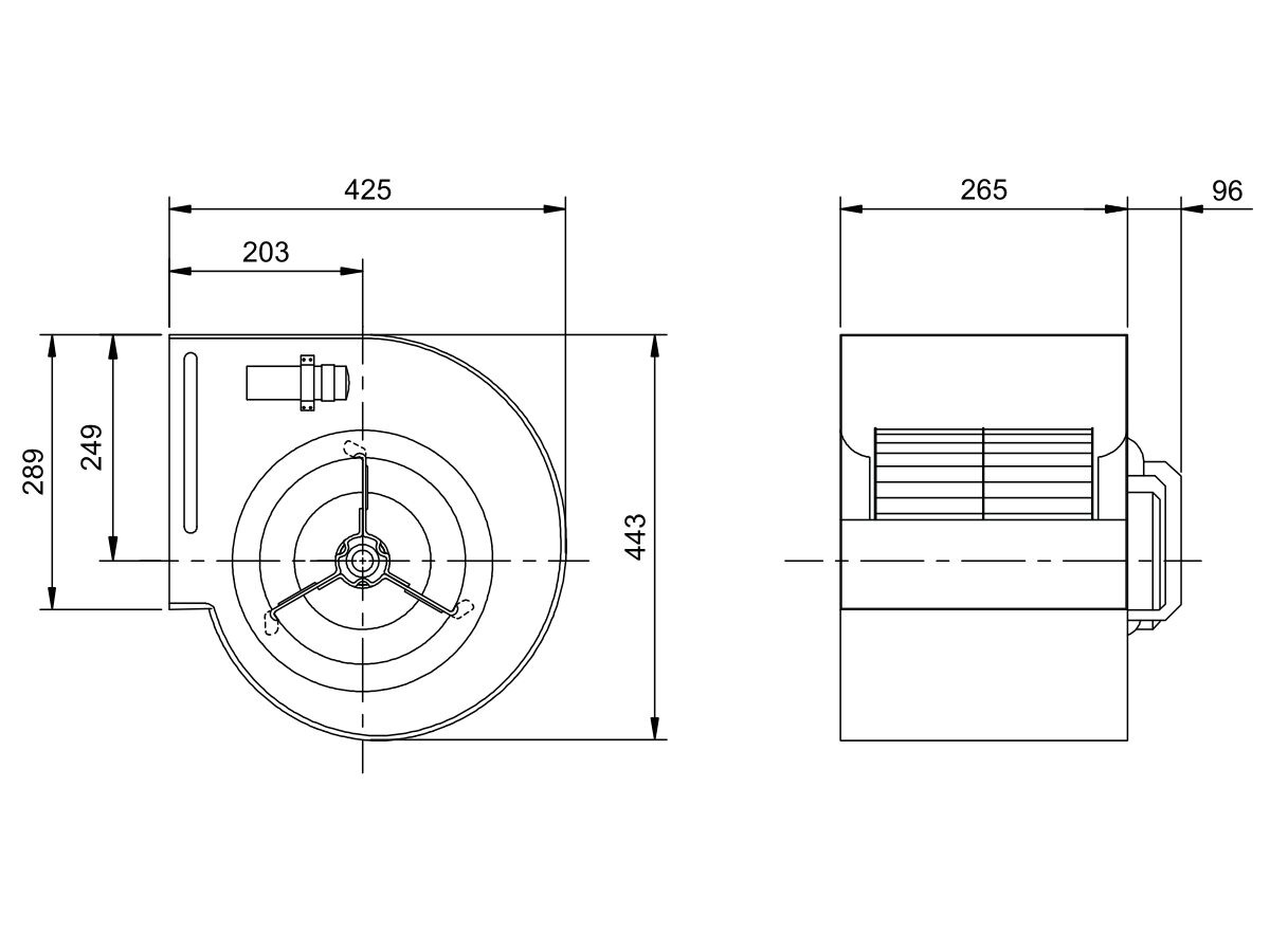 Kruger Centrifugal Fan KDD10/8 550W4P-1 3S