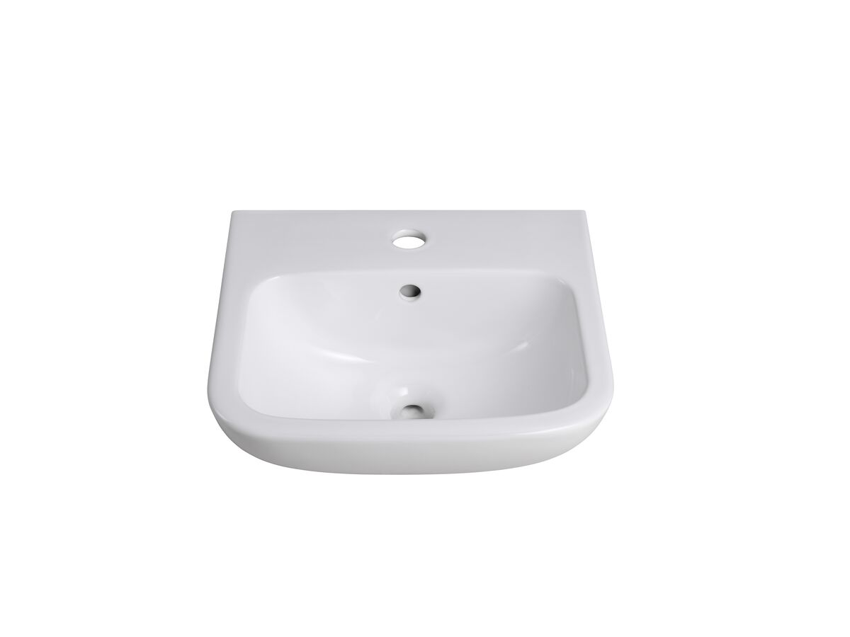 Wolfen Wall Basin Only 400 x 365mm Overflow 1 Taphole White