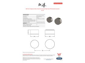 Specification Sheet - Milli Pure Progressive Mixer Tap Diverter System Right Hand PVD Brushed Gunmetal