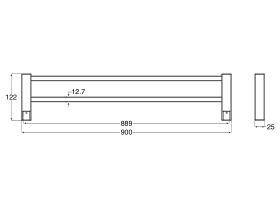 Mizu Bloc MK2 Double Towel Rail 900mm Chrome