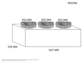 Supply Air Plenum - 376mm x 827mm With 3 x 350mm