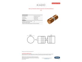 Specification Sheet - Kado Lux Frameless Shower Screen Door Knob Brushed Bronze