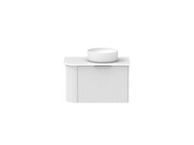 Supporting Image - Kado Neue Fluted Single Curve All Drawer 750mm Wall Hung Vanity with Centre Basin 20mm Top Ultra White