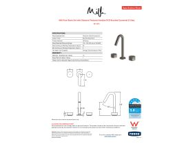 Specification Sheet - Milli Pure Basin Set with Diamond Textured Handles PVD Brushed Gunmetal (5 Star)
