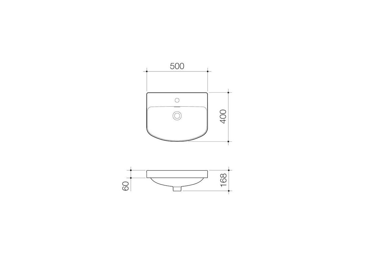 Caroma Forma Inset Vanity Basin 1 Taphole with Overflow