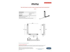 Specification Sheet - Mizu Drift Assisted Living 300 x 400mm 90 Degree Angled Grab Rail Matte Black