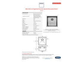 Specification Sheet - Memo Zenna Single Bowl Sink Nickel