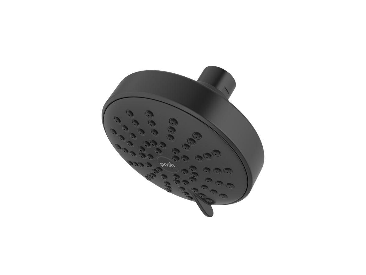 Hero - Posh Solus MK3 Wall Shower Rose 3 Function Matte Black (4 Star)