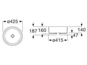 Roca Virginia Round Vessel Basin 430mm No Taphole White