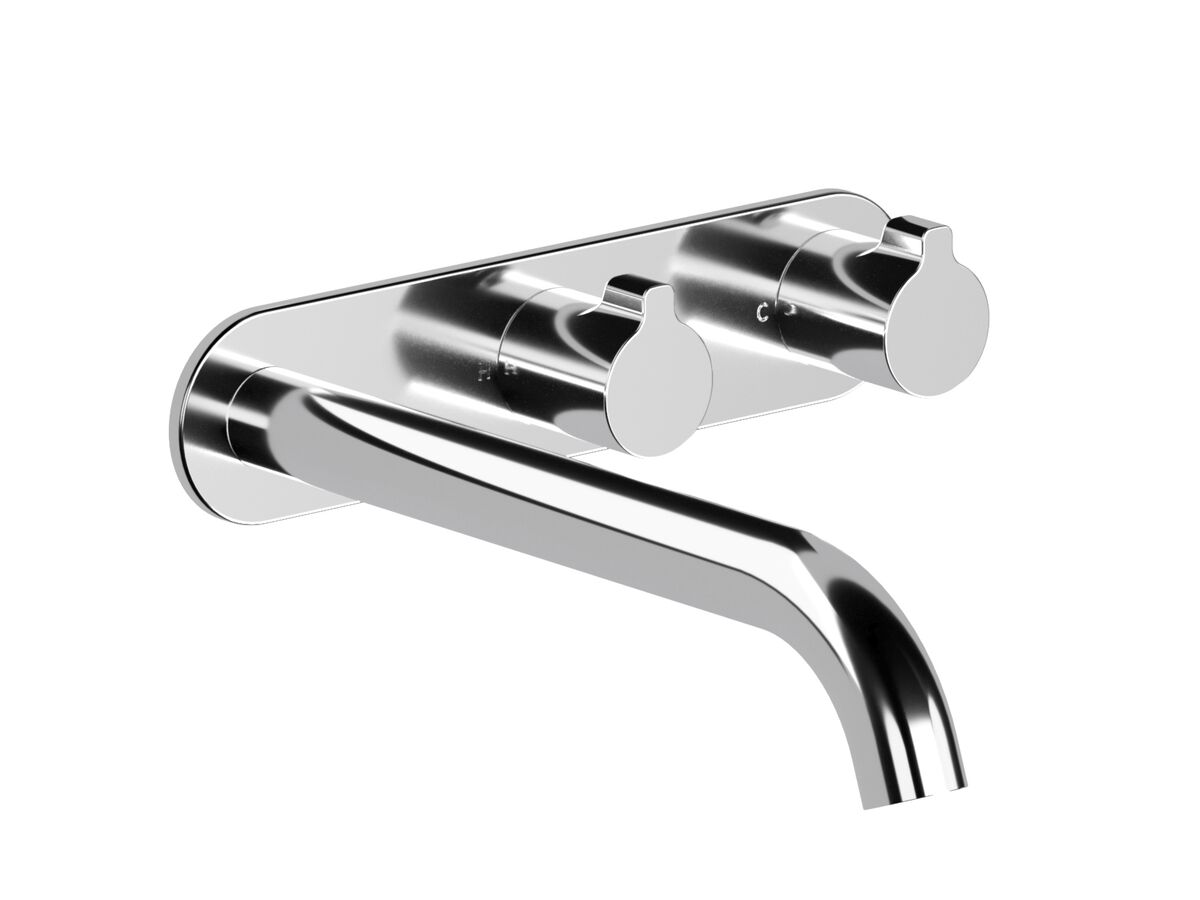 Supporting Image - Faucet Strommen Vara Fin Wall Basin / Bath Hostess Tap System Right Hand 200mm Trimset Chrome (6 Star) Lead Free