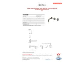 Specification Sheet - Sussex Pure Wall Bath Hostess System 160mm with Linear Textured Handles PVD Brushed Gunmetal Lead Free