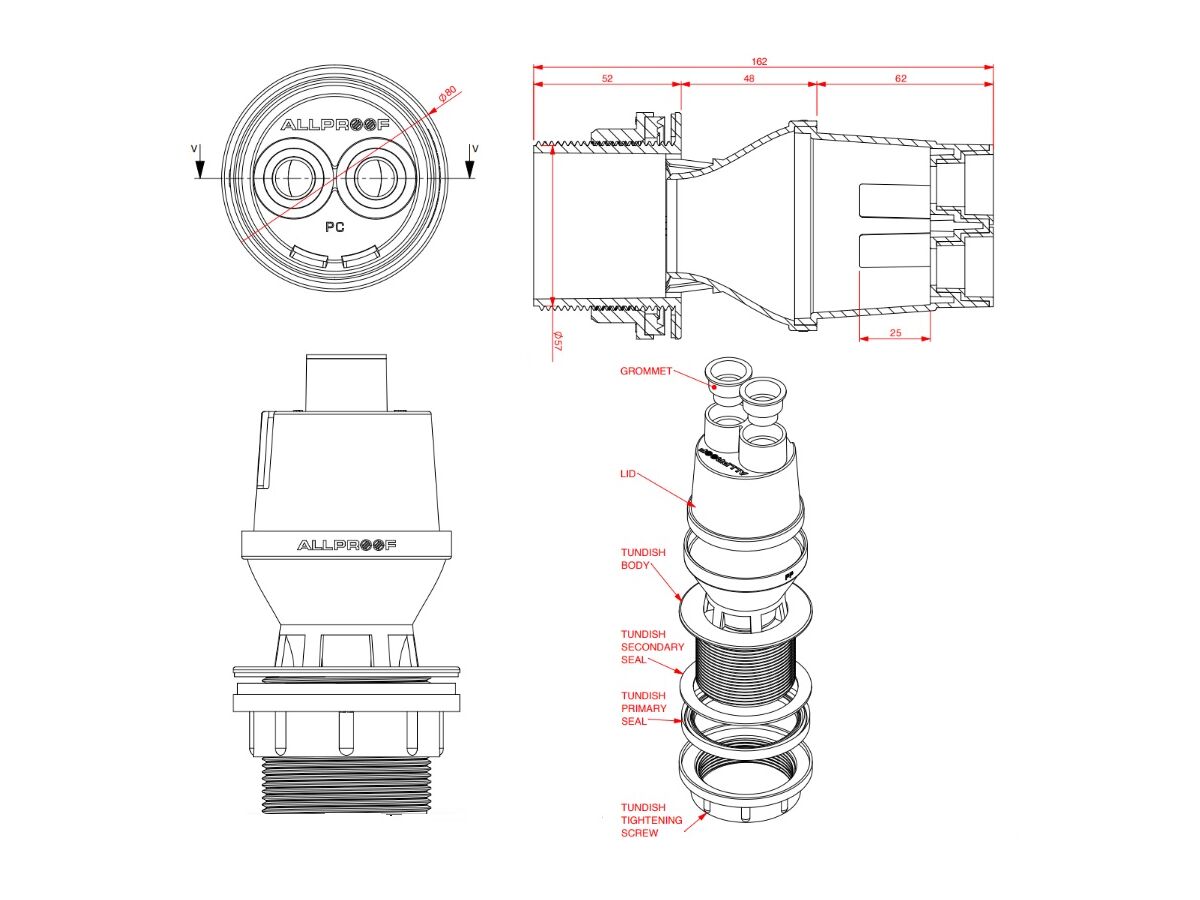 Allproof 50mm Hot Water Cylinder Tundish