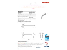 Specification Sheet - Sussex Scala 25mm Wall Outlet Curved 160mm Satin Chrome (3 Star)