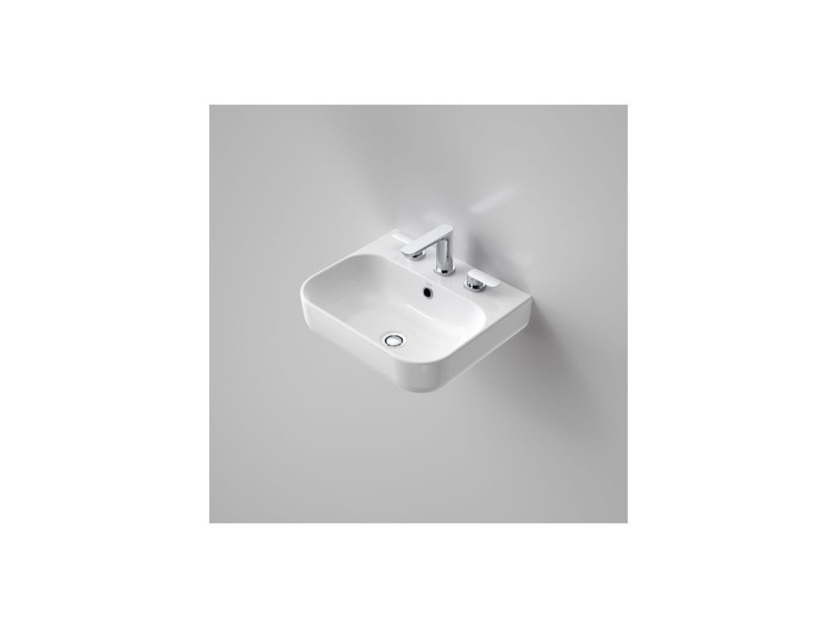 Caroma Luna Wall Basin 3 Taphole with Overflow White