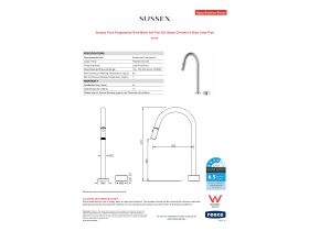 Specification Sheet - Sussex Pure Progressive Sink Mixer Set Pull Out Spray Chrome (4 Star) Lead Free