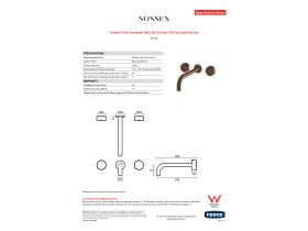 Specification Sheet - Sussex Pure Elemental Bath Set 250mm PVD Brushed Bronze