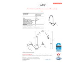 Specification Sheet - Kado Era Sink Twinner Small Lever Porcelain Handle Chrome (5 Star)