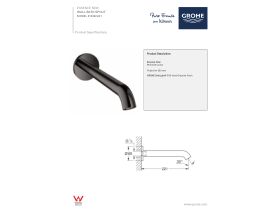 Technical Guide - GROHE Essence New Bath Outlet 230mm Hard Graphite