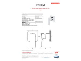 Specification Sheet - Mizu Bloc Shower Mixer Kit Chrome Lead Free