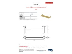 Specification Sheet - Sussex Pure Metal Shower Shelf PVD Brushed Gold