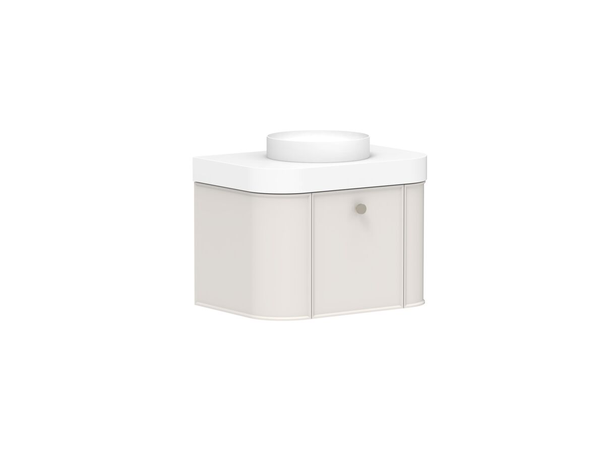 Supporting Image 2 - Kado Era Double Curve All Drawer 750mm Wall Hung Vanity Centre Basin 90mm Durasein Top Feather Grey