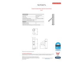 Specification Sheet - Sussex Pure Basin Mixer Tap Satin Chrome (6 Star)