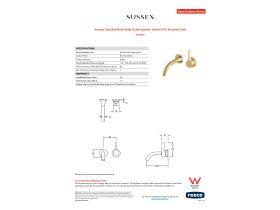 Specification Sheet - Sussex Oria Wall Bath Mixer Outlet System 165mm PVD Brushed Gold