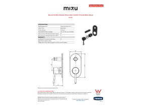 Specification Sheet - Mizu Drift MK2 Shower Mixer with Diverter Trimset Matte Black