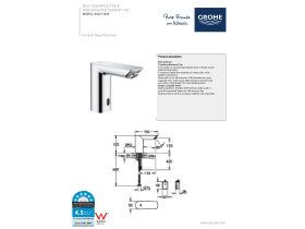 Technical Guide - GROHE Bau Cosmopolitan E Sensor Hob Tap Chrome (6 Star)