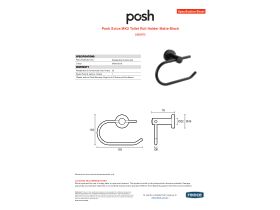 Specification Sheet - Posh Solus MK2 Toilet Roll Holder Matte Black