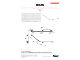 Specification Sheet - Mizu Drift 840 x 715 x 40 Degree Accessible Toilet Grab Rail Modular Right Hand Brushed Stainless Steel