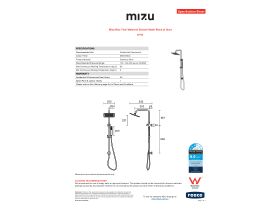 Specification Sheet - Mizu Bloc Twin Waterrail Matte Black (3 Star)