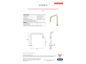 Specification Sheet - Sussex Scala Hob Spa Outlet Square PVD Brushed Platinum Gold Lead Free