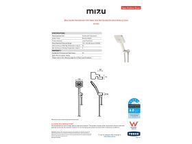 Specification Sheet - Mizu Soothe Handshower with Water Inlet Wall Bracket Brushed Nickel (5 Star)