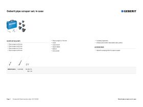 Specification Sheet - Geberit Pipe Scraper Set 56-110mm
