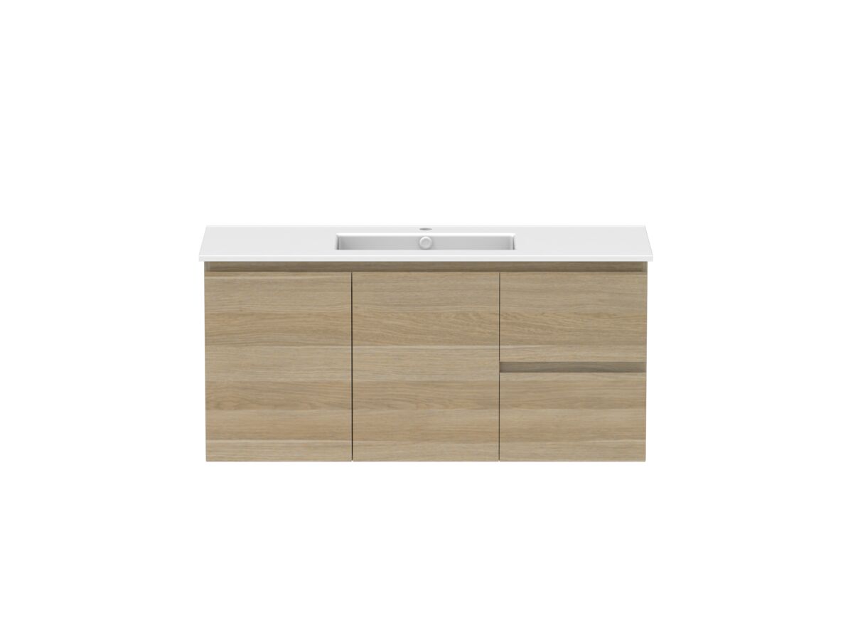 Hero - Posh Domaine 1200mm Wall Hung Vanity Unit Conventional Single Bowl Matte White Ceramic Top