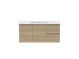 Hero - Posh Domaine 1200mm Wall Hung Vanity Unit Conventional Single Bowl Matte White Ceramic Top