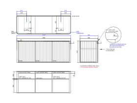 ISSY Cloud I 1500mm x 500mm x 610mm Wall Hung Vanity Unit 3 Touch Latch Doors Semi Inset (No Basin)