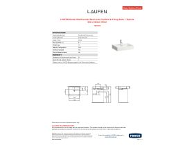 Specification Sheet - LAUFEN Kartell Wall/Counter Basin with Overflow & Fixing Bolts 1 Taphole 600 x 460mm White