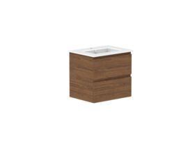 Supporting Image - Posh Domaine 600mm Wall Hung Twin Vanity Unit All-Drawer Matte White Ceramic Top