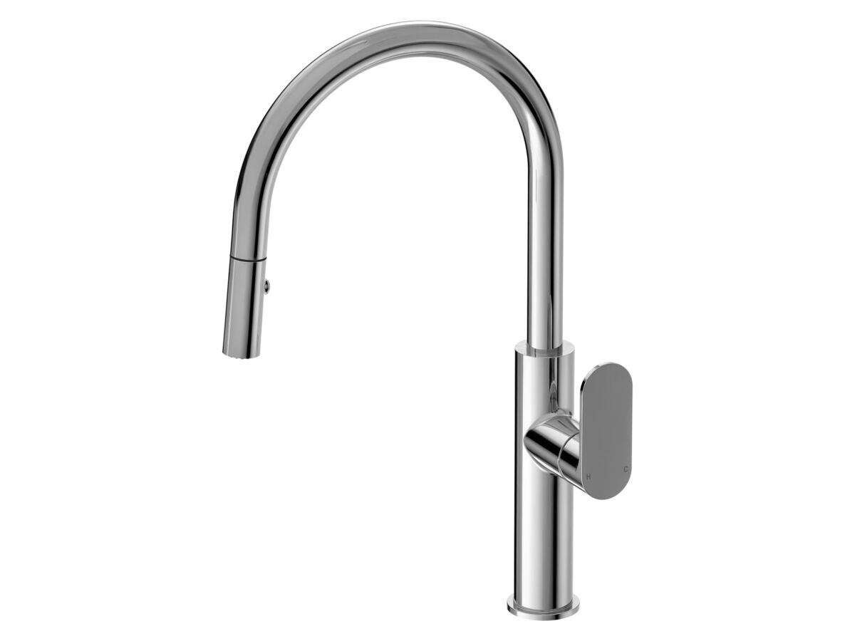 Hero - Mizu Soothe MK2 Gooseneck Pull Out Sink Mixer Curved Chrome (5 Star)