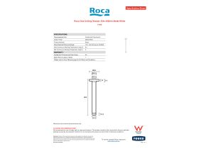 Specification Sheet - Roca Ona Ceiling Shower Arm 200mm Matte White