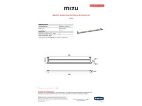 Specification Sheet - Mizu Drift Double Towel Rail 900mm Brushed Nickel
