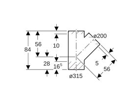Geberit Junction 315mm x 200mm x 45 Degree