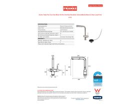 Specification Sheet - Active Twist Pull Out Sink Mixer Kit No Overflow Brushed Chrome/Matte Black (5 Star) Lead Free